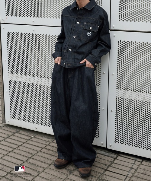 Perushu(ペルーシュ)の「Perushu × MLB コラボリジットデニムジャケット(デニムジャケット・メンズ・ブラック系その他/ブラック/ネイビー・LARGE/MEDIUM)」の9枚目の写真