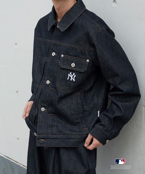 Perushu(ペルーシュ)の「Perushu × MLB コラボリジットデニムジャケット(デニムジャケット・メンズ・ブラック系その他/ブラック/ネイビー・LARGE/MEDIUM)」の8枚目の写真