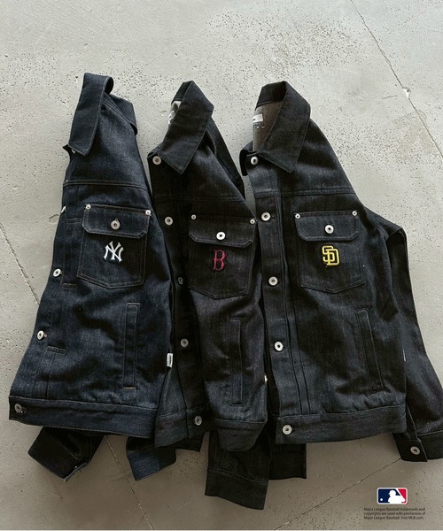 セール】Perushu × MLB コラボリジットデニムジャケット（デニム
