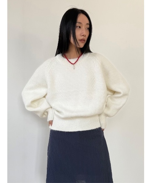 Didot.showroom（ディドット ショールーム）の「ムードラウンドニット（ニット/セーター・レディース・グレー/アイボリー/チャコール・FREE）」の2枚目の写真