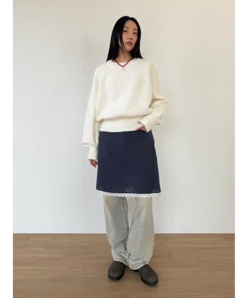 Didot.showroom（ディドット ショールーム）の「ムードラウンドニット（ニット/セーター・レディース・グレー/アイボリー/チャコール・FREE）」の4枚目の写真