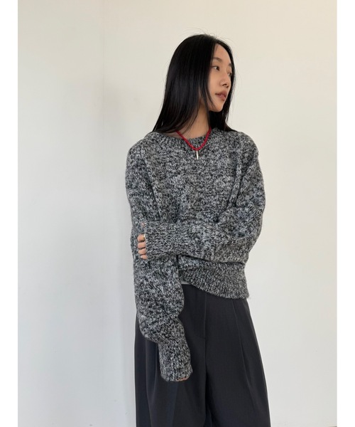 Didot.showroom（ディドット ショールーム）の「ムードラウンドニット（ニット/セーター・レディース・グレー/アイボリー/チャコール・FREE）」の8枚目の写真