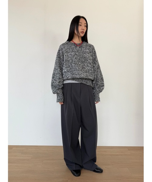 Didot.showroom（ディドット ショールーム）の「ムードラウンドニット（ニット/セーター・レディース・グレー/アイボリー/チャコール・FREE）」の6枚目の写真