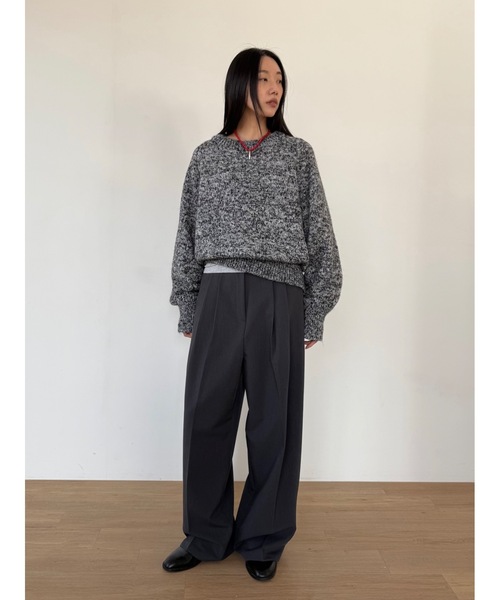 Didot.showroom（ディドット ショールーム）の「ムードラウンドニット（ニット/セーター・レディース・グレー/アイボリー/チャコール・FREE）」の7枚目の写真