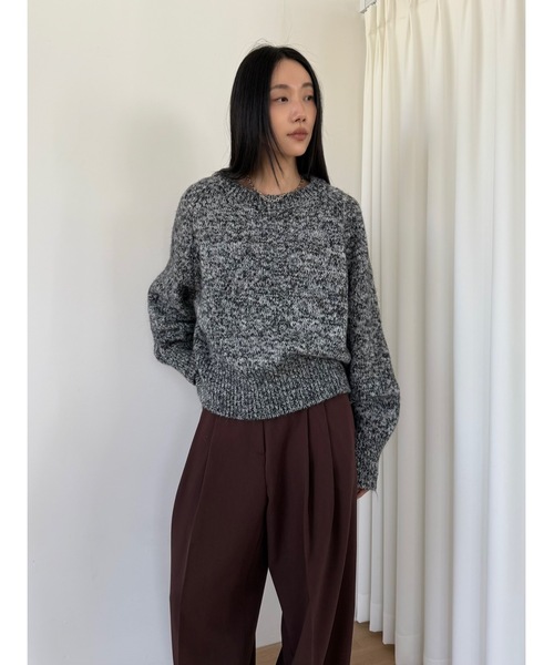 Didot.showroom（ディドット ショールーム）の「ムードラウンドニット（ニット/セーター・レディース・グレー/アイボリー/チャコール・FREE）」の11枚目の写真