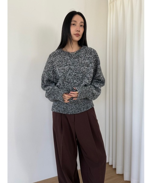 Didot.showroom（ディドット ショールーム）の「ムードラウンドニット（ニット/セーター・レディース・グレー/アイボリー/チャコール・FREE）」の12枚目の写真