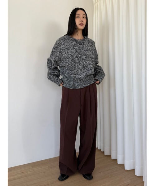 Didot.showroom（ディドット ショールーム）の「ムードラウンドニット（ニット/セーター・レディース・グレー/アイボリー/チャコール・FREE）」の13枚目の写真