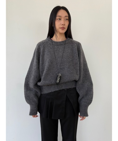 Didot.showroom（ディドット ショールーム）の「ムードラウンドニット（ニット/セーター・レディース・グレー/アイボリー/チャコール・FREE）」の14枚目の写真