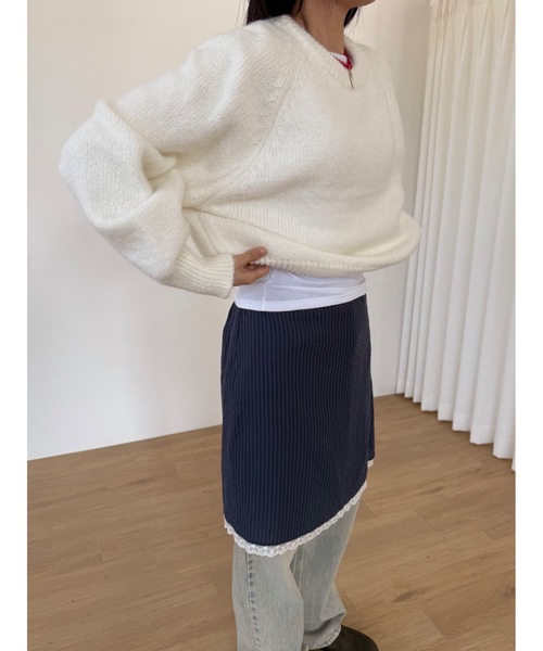 Didot.showroom（ディドット ショールーム）の「ムードラウンドニット（ニット/セーター・レディース・グレー/アイボリー/チャコール・FREE）」の16枚目の写真