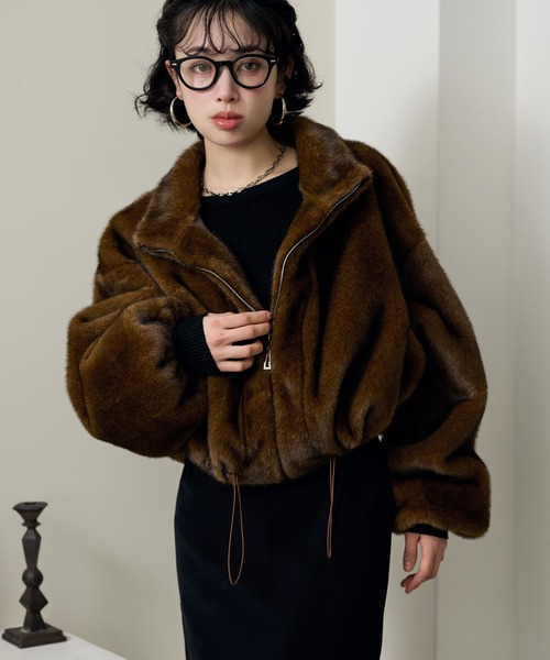 LAULEN（ローレン）の「fur zip up short blouson /スタンドカラー
