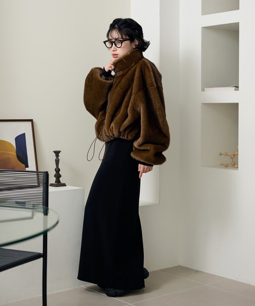 LAULEN（ローレン）の「fur zip up short blouson /スタンドカラー