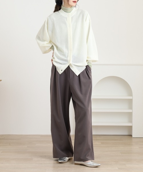 Brownie（ブラウニー）の「シアーニットカーディガン（カーディガン/ボレロ・レディース・ターコイズブルー/ブラック/アイボリー/ライム・FREE）」の12枚目の写真