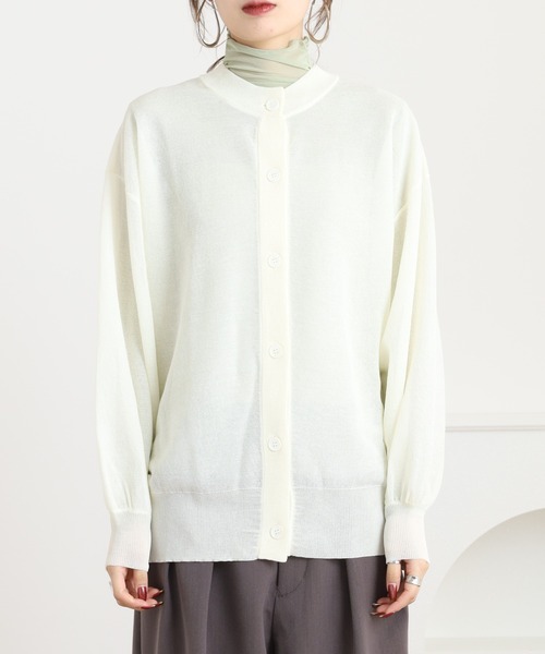 Brownie（ブラウニー）の「シアーニットカーディガン（カーディガン/ボレロ・レディース・ターコイズブルー/ブラック/アイボリー/ライム・FREE）」の22枚目の写真