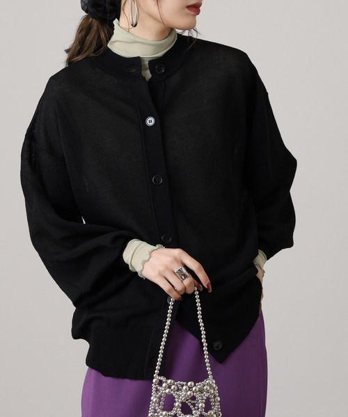 Brownie（ブラウニー）の「シアーニットカーディガン（カーディガン/ボレロ・レディース・ターコイズブルー/ブラック/アイボリー/ライム・FREE）」の17枚目の写真