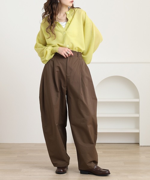 Brownie（ブラウニー）の「シアーニットカーディガン（カーディガン/ボレロ・レディース・ターコイズブルー/ブラック/アイボリー/ライム・FREE）」の8枚目の写真