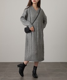 NARNAD ニット マキシ丈スリットワンピース