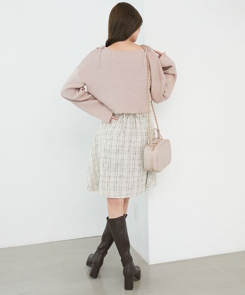 MAJESTIC LEGON（マジェスティックレゴン）の「ダイヤ柄ビジューキャミセットカーデ（カーディガン/ボレロ・レディース・ピンク/グレー/アイボリー/ブラック・MEDIUM）」の11枚目の写真