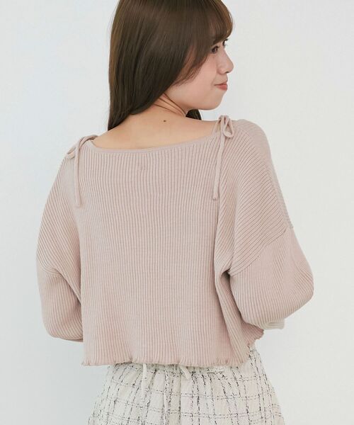 MAJESTIC LEGON（マジェスティックレゴン）の「ダイヤ柄ビジューキャミセットカーデ（カーディガン/ボレロ・レディース・ピンク/グレー/アイボリー/ブラック・MEDIUM）」の17枚目の写真