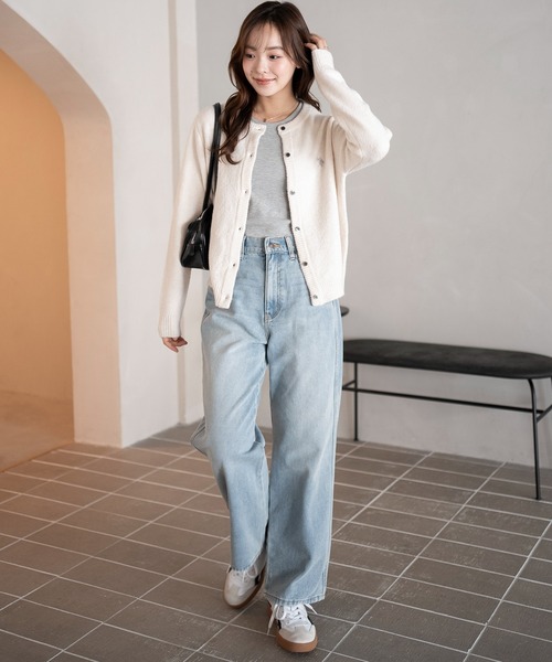 U.S. POLO ASSN.（ユーエスポロアッスン）の「∴WEGO/U.S. POLO ASSN.別注 微起毛カーディガン（カーディガン/ボレロ・レディース・グレー/アイボリー/ブラウン/ライトピンク・FREE）」の20枚目の写真