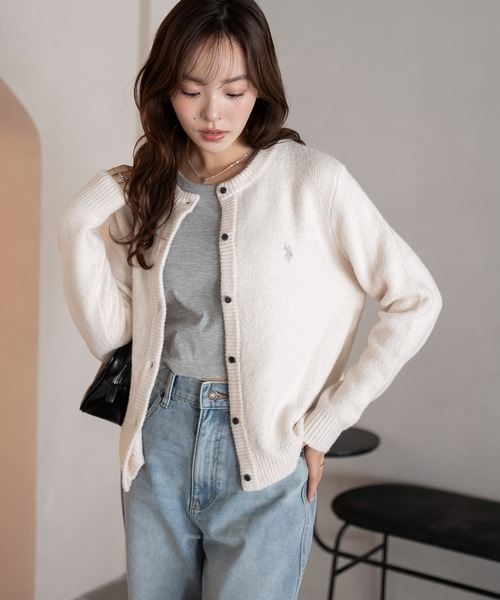 U.S. POLO ASSN.（ユーエスポロアッスン）の「∴WEGO/U.S. POLO ASSN.別注 微起毛カーディガン（カーディガン/ボレロ・レディース・グレー/アイボリー/ブラウン/ライトピンク・FREE）」の13枚目の写真