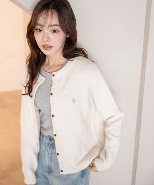 U.S. POLO ASSN.（ユーエスポロアッスン）の「∴WEGO/U.S. POLO ASSN.別注 微起毛カーディガン（カーディガン/ボレロ・レディース・グレー/アイボリー/ブラウン/ライトピンク・FREE）」の16枚目の写真