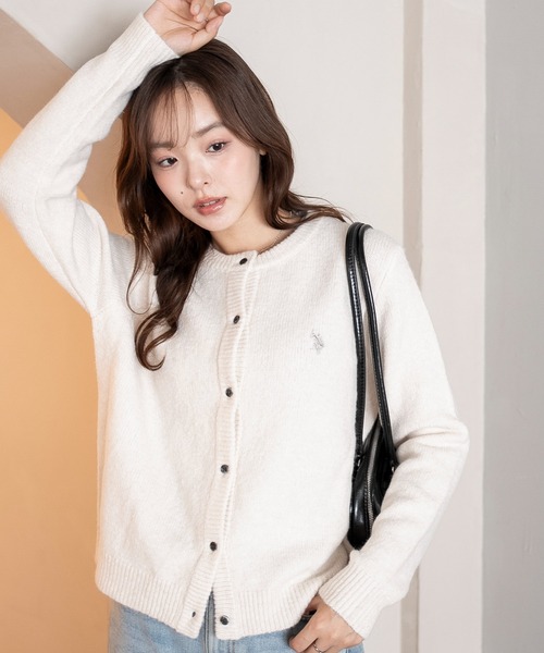 U.S. POLO ASSN.（ユーエスポロアッスン）の「∴WEGO/U.S. POLO ASSN.別注 微起毛カーディガン（カーディガン/ボレロ・レディース・グレー/アイボリー/ブラウン/ライトピンク・FREE）」の17枚目の写真