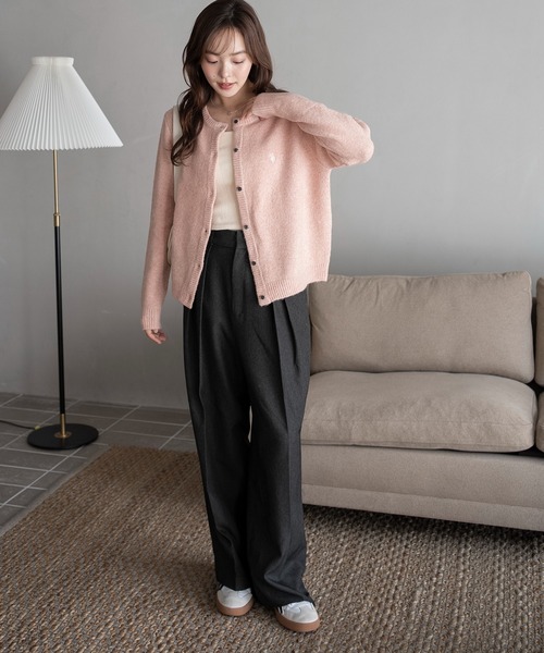 U.S. POLO ASSN.（ユーエスポロアッスン）の「∴WEGO/U.S. POLO ASSN.別注 微起毛カーディガン（カーディガン/ボレロ・レディース・グレー/アイボリー/ブラウン/ライトピンク・FREE）」の8枚目の写真