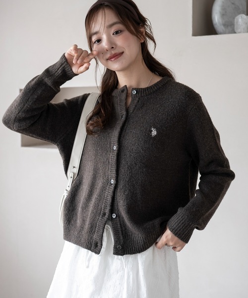 U.S. POLO ASSN.(ユーエスポロアッスン)の「∴WEGO/U.S. POLO ASSN.別注 微起毛カーディガン(カーディガン/ボレロ・レディース・グレー/アイボリー/ブラウン/ライトピンク・FREE)」の12枚目の写真