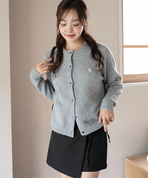 U.S. POLO ASSN.（ユーエスポロアッスン）の「∴WEGO/U.S. POLO ASSN.別注 微起毛カーディガン（カーディガン/ボレロ・レディース・グレー/アイボリー/ブラウン/ライトピンク・FREE）」の21枚目の写真