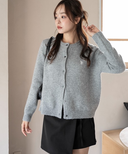 U.S. POLO ASSN.（ユーエスポロアッスン）の「∴WEGO/U.S. POLO ASSN.別注 微起毛カーディガン（カーディガン/ボレロ・レディース・グレー/アイボリー/ブラウン/ライトピンク・FREE）」の22枚目の写真