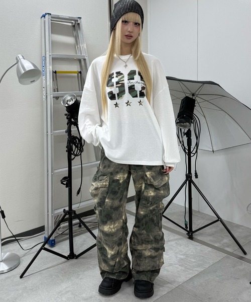 Figments（フィグメンツ）の「カモナンバリングロゴロンＴ（Tシャツ/カットソー・レディース・ブラック/ホワイト・FREE）」の9枚目の写真