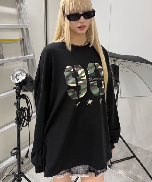 Figments（フィグメンツ）の「カモナンバリングロゴロンＴ（Tシャツ/カットソー・レディース・ブラック/ホワイト・FREE）」の12枚目の写真