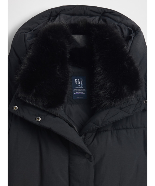 フェイクファートリミング ミディ パファージャケット（ダウン