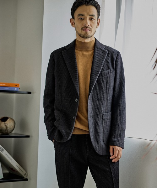 ウールミックスジャージージャケット/セットアップ対応（テーラード