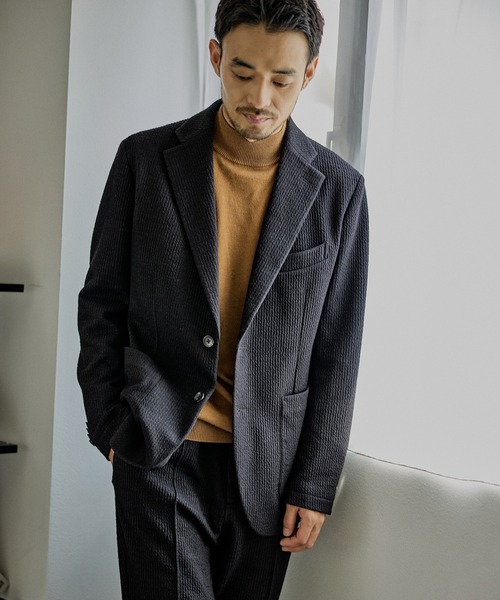 ウールミックスジャージージャケット/セットアップ対応（テーラード