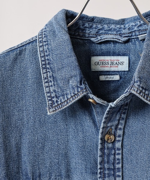 GUESS JEANS(ゲスジーンズ)の「GUESS JEANS GJ REGULAR LS DENIM SHIRT ゲス 長袖デニムシャツ(シャツ/ブラウス・メンズ・ライトインディゴブルー・M/S/XL/L)」の3枚目の写真