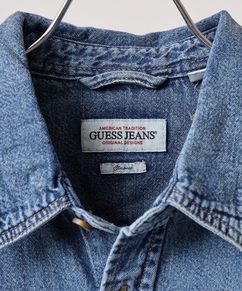 GUESS JEANS(ゲスジーンズ)の「GUESS JEANS GJ REGULAR LS DENIM SHIRT ゲス 長袖デニムシャツ(シャツ/ブラウス・メンズ・ライトインディゴブルー・M/S/XL/L)」の4枚目の写真