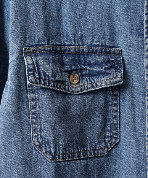 GUESS JEANS(ゲスジーンズ)の「GUESS JEANS GJ REGULAR LS DENIM SHIRT ゲス 長袖デニムシャツ(シャツ/ブラウス・メンズ・ライトインディゴブルー・M/S/XL/L)」の6枚目の写真