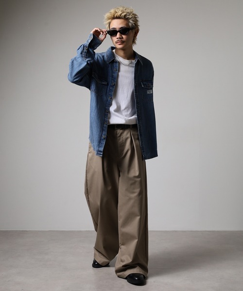 GUESS JEANS(ゲスジーンズ)の「GUESS JEANS GJ REGULAR LS DENIM SHIRT ゲス 長袖デニムシャツ(シャツ/ブラウス・メンズ・ライトインディゴブルー・M/S/XL/L)」の14枚目の写真