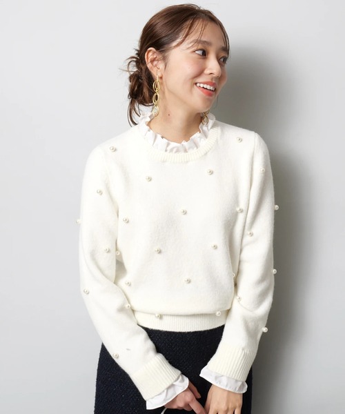JUSGLITTY（ジャスグリッティー）の「パール刺繍プルオーバー（ニット