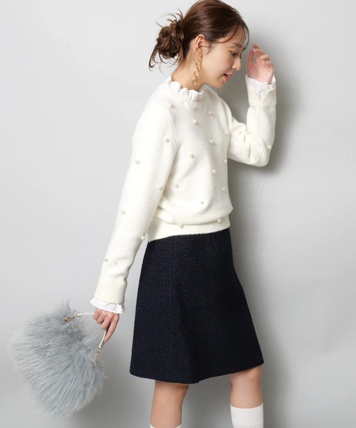 JUSGLITTY（ジャスグリッティー）の「パール刺繍プルオーバー（ニット