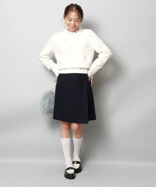 JUSGLITTY（ジャスグリッティー）の「パール刺繍プルオーバー（ニット