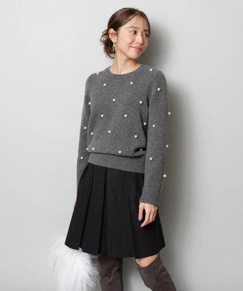 JUSGLITTY（ジャスグリッティー）の「パール刺繍プルオーバー（ニット