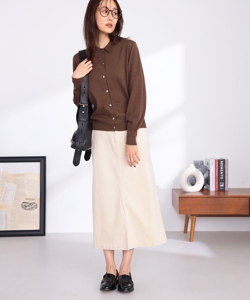 GALLORIA（ギャローリア）の「コーデュロイＡラインスカート（スカート・レディース・ベージュ/ブラウン・M/LL/L/S）」の7枚目の写真