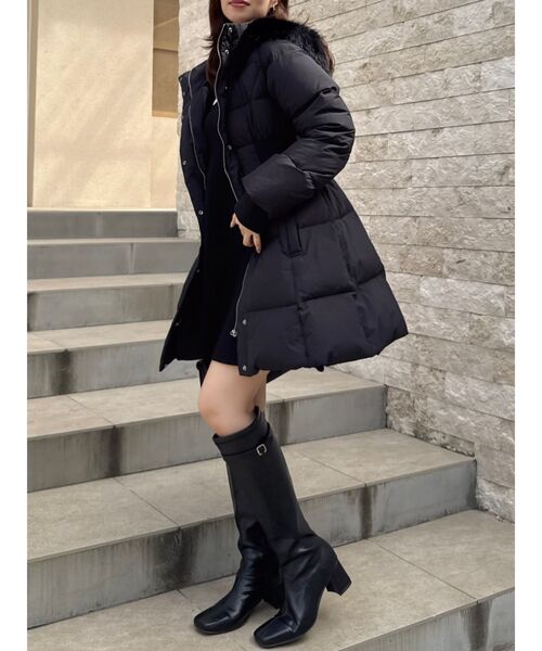 dazzlin（ダズリン）の「ウエストマークレディダウンコート（ダウンジャケット/コート・レディース・ブラック/グレー/オフホワイト・MEDIUM/SMALL）」の4枚目の写真