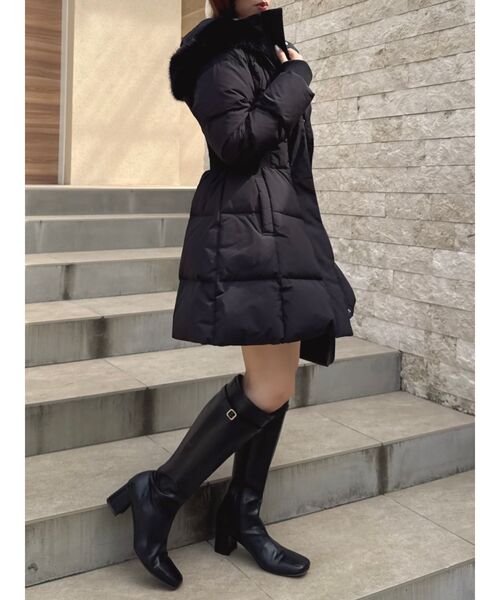 dazzlin（ダズリン）の「ウエストマークレディダウンコート（ダウンジャケット/コート・レディース・ブラック/グレー/オフホワイト・MEDIUM/SMALL）」の5枚目の写真