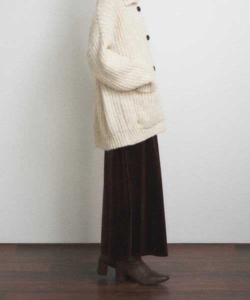 Shelly island（シェリーアイランド）の「ベロアスカート（スカート・レディース・ブラック/ブラウン・FREE）」の2枚目の写真