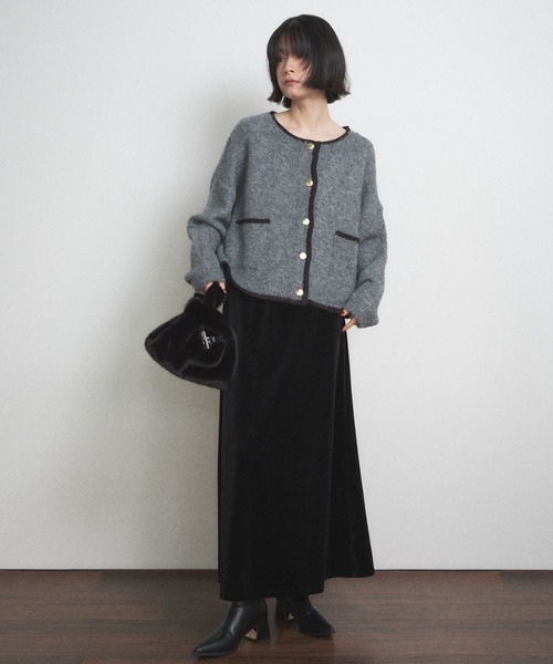 Shelly island（シェリーアイランド）の「ベロアスカート（スカート・レディース・ブラック/ブラウン・FREE）」の6枚目の写真