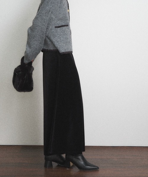 Shelly island（シェリーアイランド）の「ベロアスカート（スカート・レディース・ブラック/ブラウン・FREE）」の4枚目の写真