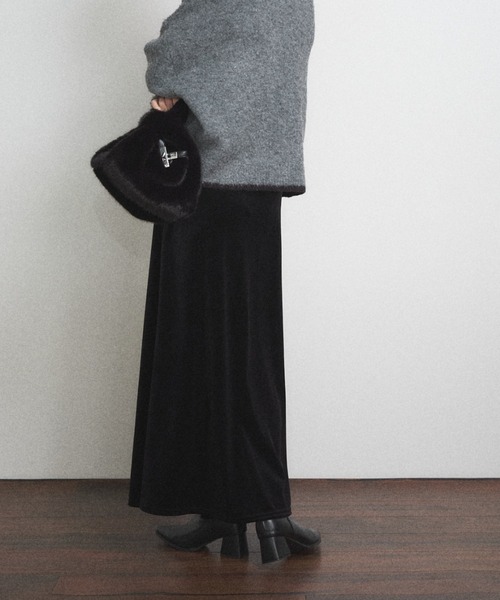 Shelly island（シェリーアイランド）の「ベロアスカート（スカート・レディース・ブラック/ブラウン・FREE）」の5枚目の写真